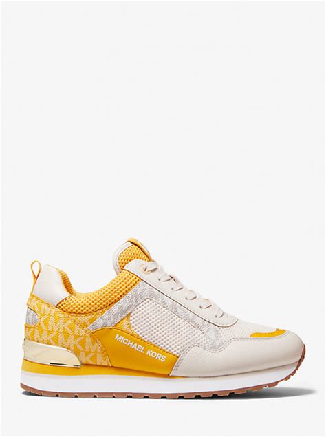 michael michael kors mickey color-block logo and mesh trainer|Michael Kors Wilma Gold Color.